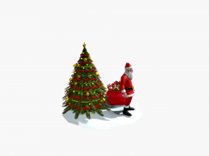 santa claus christmas tree gifts 3D-Modell