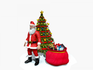 santa claus christmas tree gifts 3D-Modell
