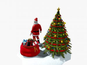 santa claus christmas tree gifts 3D-Modell
