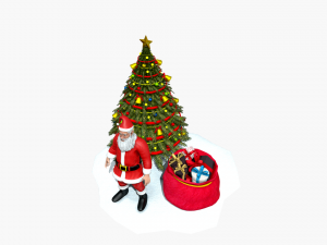santa claus christmas tree gifts 3D-Modell