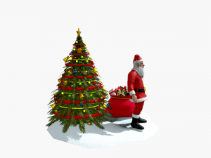 santa claus christmas tree gifts 3D-Modell