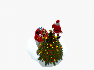 santa claus christmas tree gifts 3D-Modell
