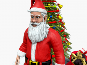 santa claus christmas tree gifts 3D-Modell