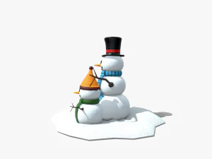 snow man low-poly 3D Model