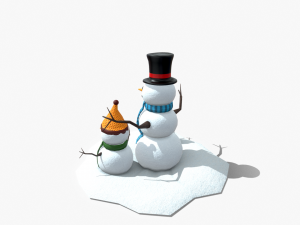 snow man low-poly 3D 모델
