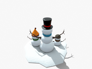snow man low-poly 3D 모델