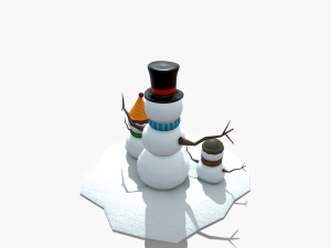 snow man low-poly 3D 모델