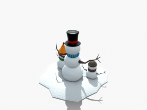snow man low-poly 3D 모델