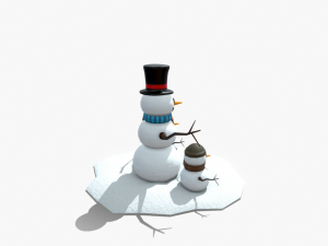 snow man low-poly 3D 모델