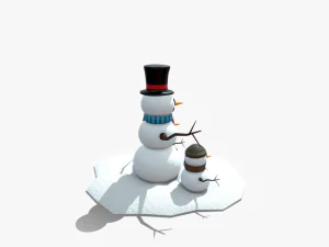 snow man low-poly 3D Model
