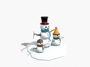 snow man low-poly 3D 모델