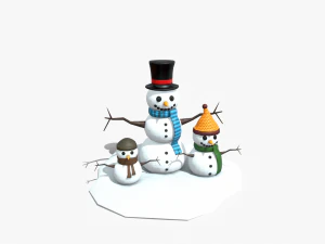 snow man low-poly 3D Model