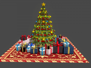 christmas tree gifts low-poly  3D Models