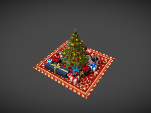 christmas tree gifts low-poly 3D Модель