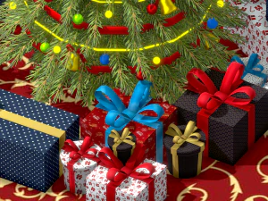 christmas tree gifts low-poly 3D Model