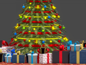 christmas tree gifts low-poly 3D Модель