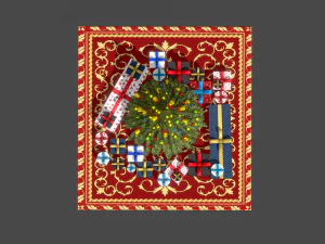 christmas tree gifts low-poly 3D Model