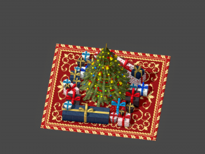 christmas tree gifts low-poly 3D Модель