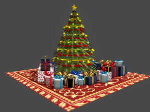 christmas tree gifts low-poly 3D Модель