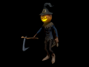 scary pumpkin scarecrow character 3D 모델