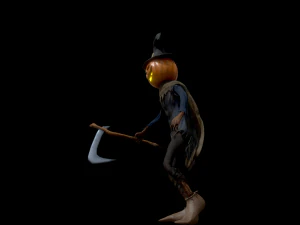 scary pumpkin scarecrow character 3D Model