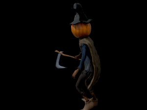 scary pumpkin scarecrow character 3D 모델