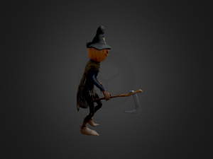 scary pumpkin scarecrow character 3D 모델