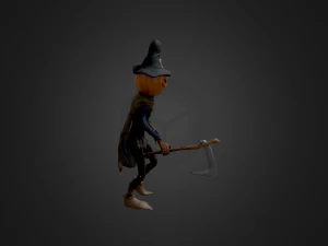 scary pumpkin scarecrow character 3D Model