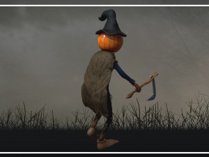 scary pumpkin scarecrow character 3D 모델