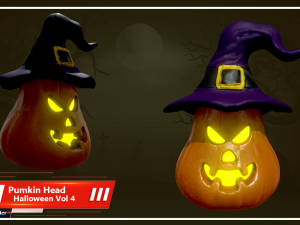 halloween pumpkin head vol 4 Modelo 3D