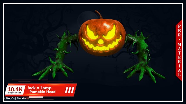 halloween pumpkin head vol 5 Model 3D .c4d .max .obj .3ds .fbx .stl .blend 
