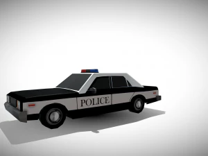 Police car low-poly 3D Model