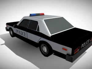 Police car low-poly 3D Model