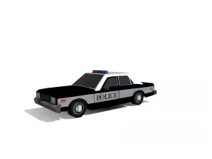 Police car low-poly 3D Model