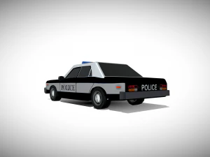 Police car low-poly 3D Model