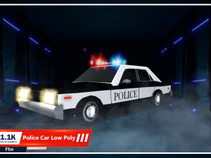 Police car low-poly Model 3D