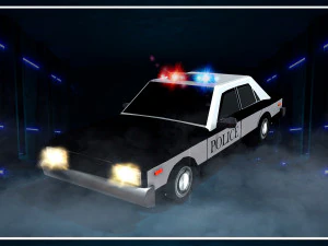 Police car low-poly 3D Model