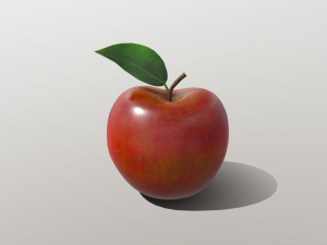 realistic golden apple 3D 모델