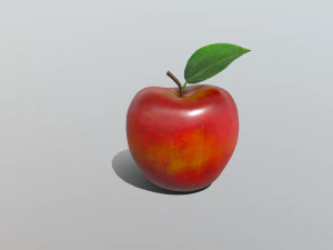 realistic golden apple 3D Model