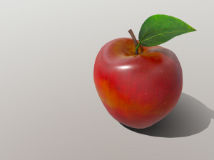 realistic golden apple Modello 3D