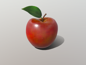 realistic golden apple Modello 3D