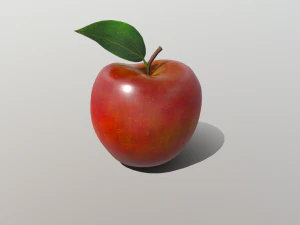 realistic golden apple 3D Model
