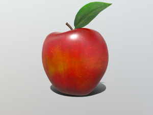 realistic golden apple Modello 3D