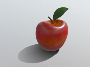 realistic golden apple 3D Model