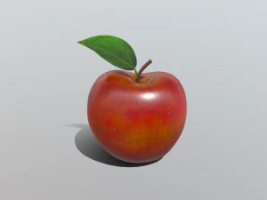 realistic golden apple 3D Model