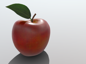 realistic golden apple Modello 3D