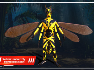 yellow jacket fly Modèle 3D