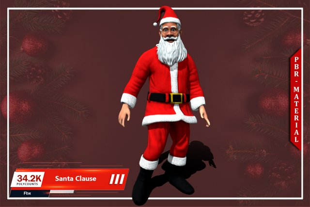 santa claus 3D मॉडल .c4d .max .obj .3ds .fbx .stl .blend 