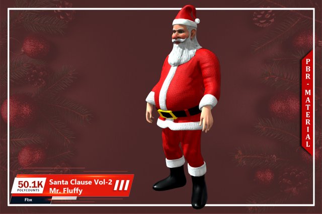 santa claus vol-2 mr fluffy Modèle 3D .c4d .max .obj .3ds .fbx .stl .blend 