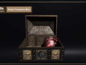heart treasure box Modello 3D